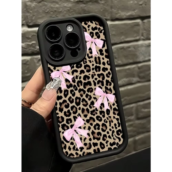 Leopard Print Bow case for iphone 11 12 13 14 15 16 17Pro Max Plus  AIR Series Waterproof Shockproof Anti-Fall Scratch Resistant - AliExpress 202192403