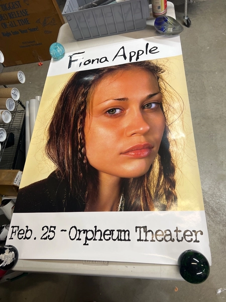 Fiona Apple Concert Poster Feb 25, 2000 Orpheum Theatre Rare VTG Promo Mint