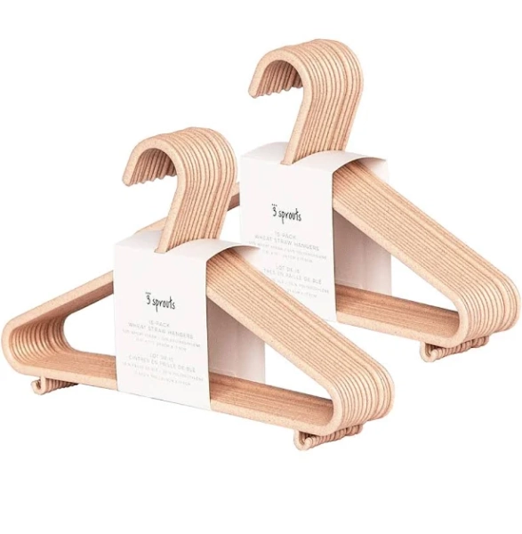 3 Sprouts Wheat Straw Plastic Hangers for Baby Clothes