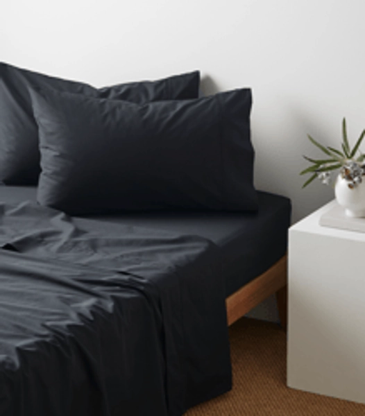 Australian Cotton 250 Thread Count Fitted Sheet - Black