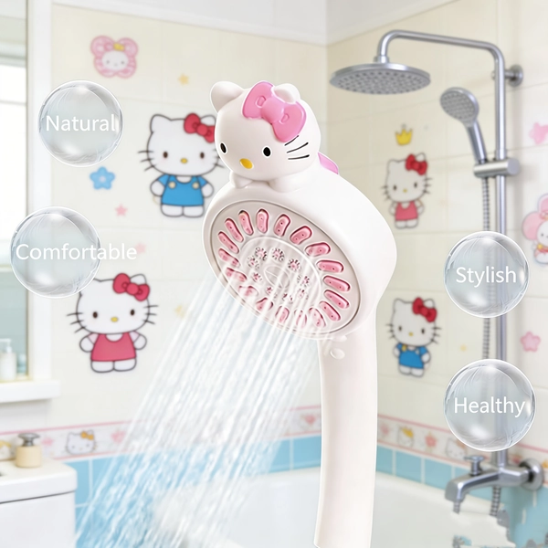 Cartoon Hello Kitty Shower Head Handheld Bath Shower  Hose Base