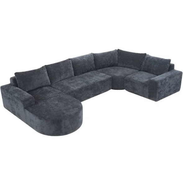 139" Oversized Modular Cloud U-Shaped Sectional Sofa Grey