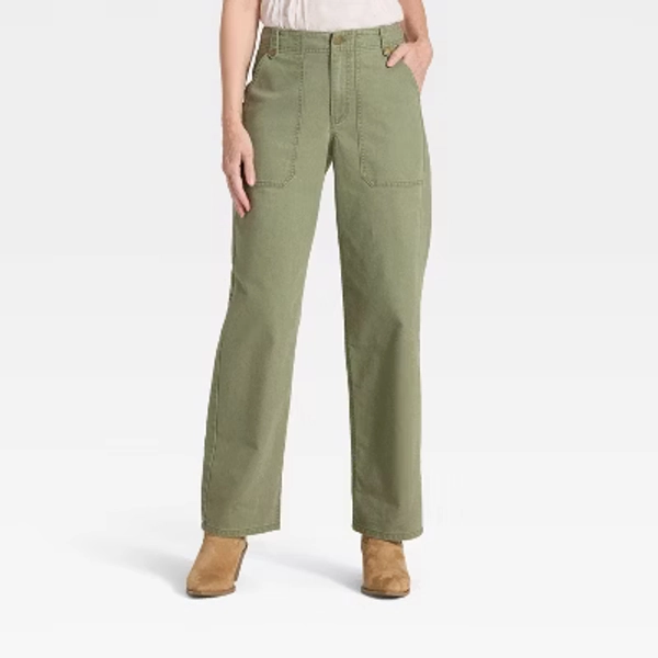 Women's Mid-Rise Straight Leg Cargo Pants - Universal Thread™ Green 12