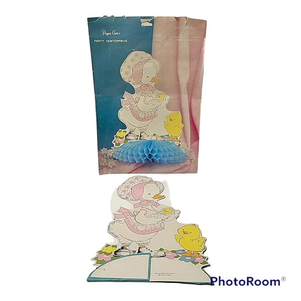 Vintage Paper Art Pop Up Decoration Centerpiece Display Baby New Arrival Duck