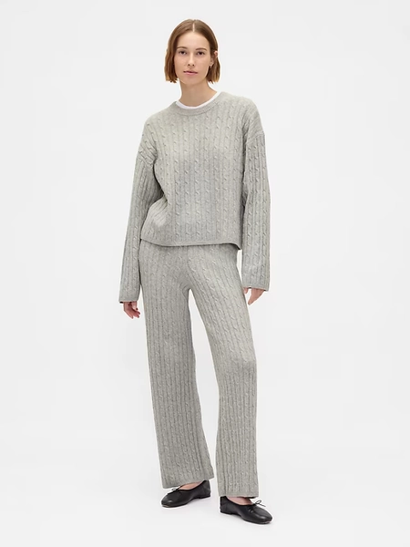 Cable Knit Sweater Pants- Gap