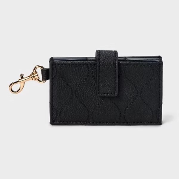 Clip-on Accordion Card Case - Universal Thread™ Black: Abstract Pattern