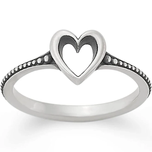 James Avery Delicate Heart Beaded Sterling Silver Ring