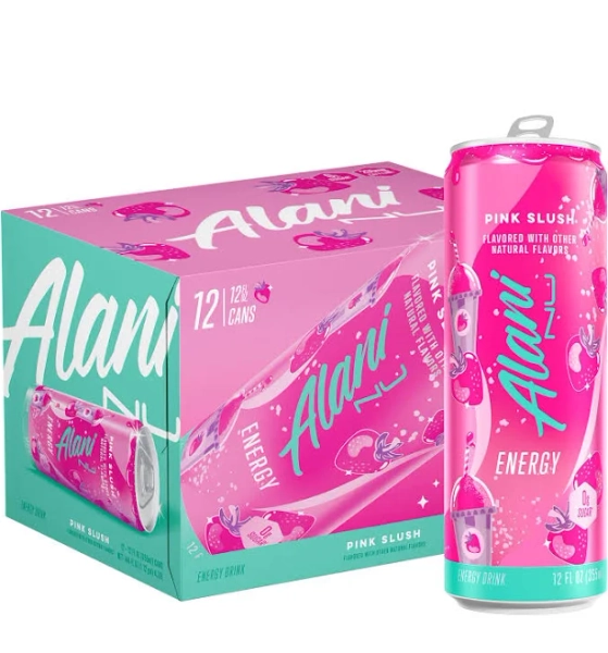 Alani Nu Energy Drink Pink Slush 12 fl oz Cans (12 Pack)