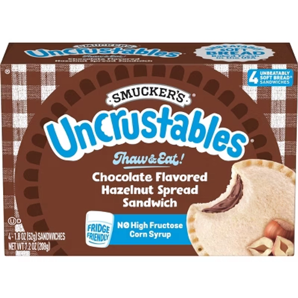 Smucker's Uncrustables Chocolate Flavored Hazelnut Spread Frozen Sandwich - 7.2oz/4ct