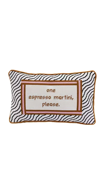 Espresso Martini Needlepoint Pillow