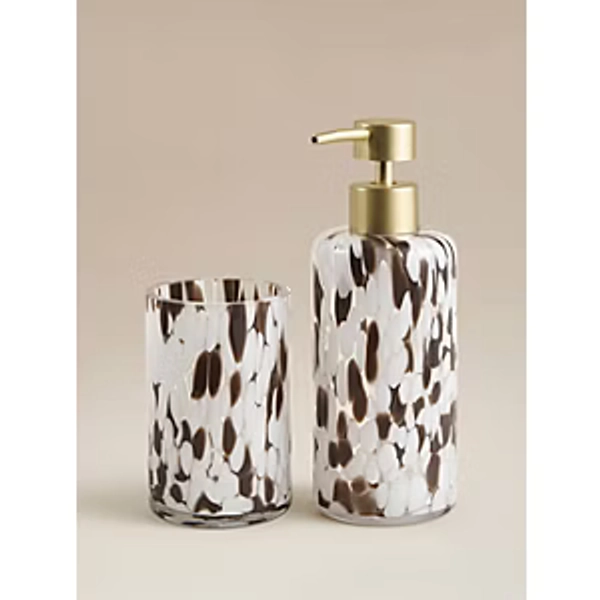 Brown Confetti Glass Soap Dispenser & Tumbler - Set of 2