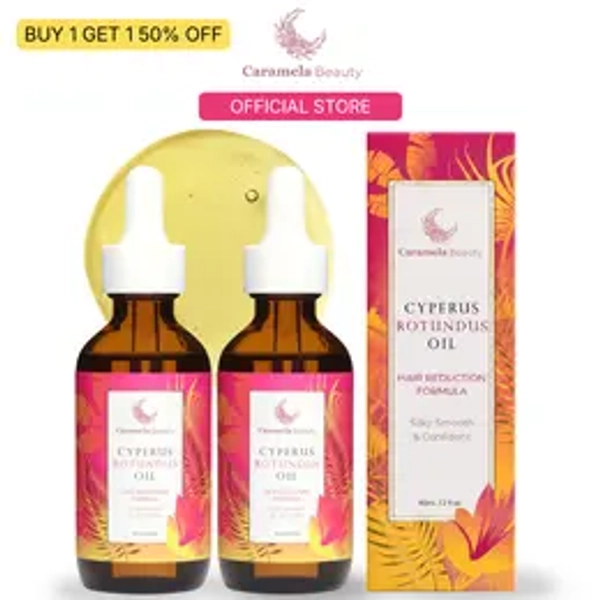 Caramela Beauty Cyperus Rotundus Oil (2-PACK) - 60ml/2oz Body & Massage Oil for Body Care, Hair Removal, Soft Skin, All Skin Types with Long-Term Effect - Beauty, Self Care Product, Beauty Products