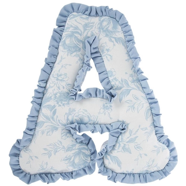 Floral Ruffle Letter Pillow