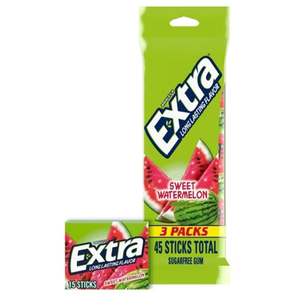 Extra Sugar-Free Sweet Watermelon Gum - 15ct/3pk