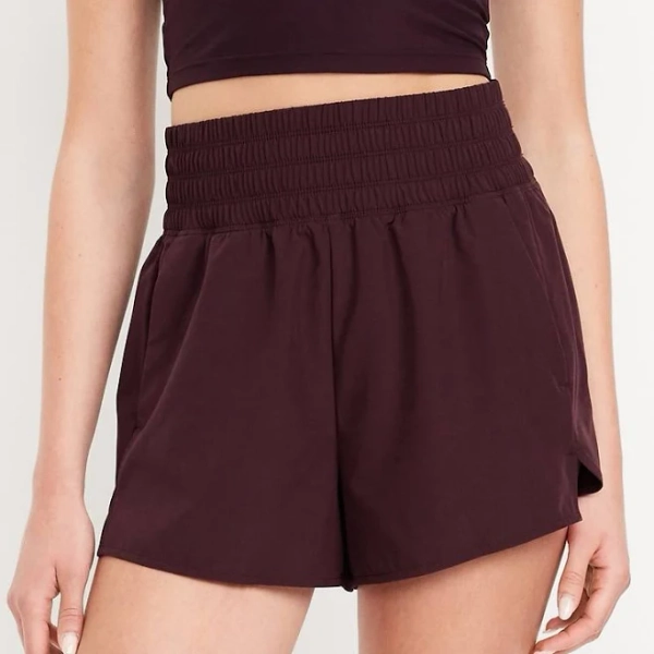 Old Navy Women's Extra High-Waisted Crinkle Run Shorts with 3-Inch Inseam