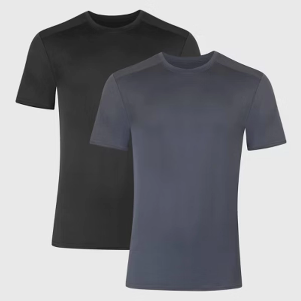 Hanes Premium Men's 2pk Move Breathable Mesh Crew Neck T-Shirt X-Temp - Black L: Moisture Wicking, Quick Dry, 4-Way Stretch, Tagless