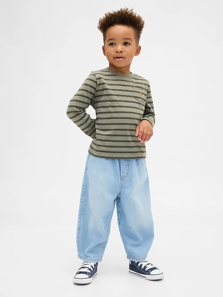 Baby & Toddler Pull-On Barrel Jeans