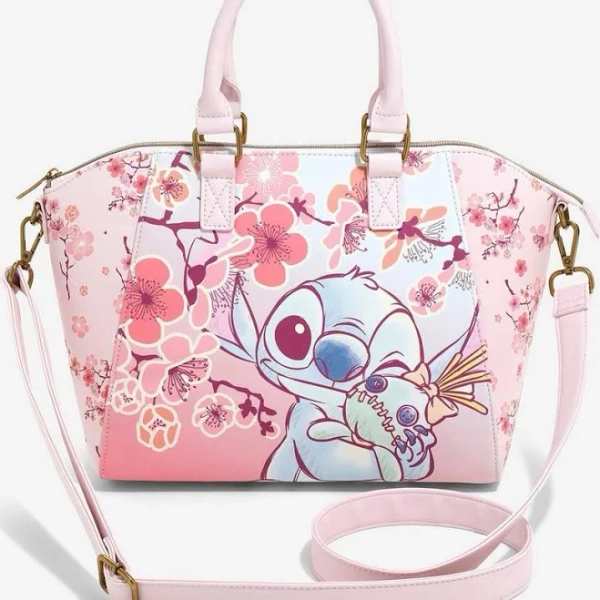 Loungefly Disney Stitch Cherry Blossoms Satchel Bag