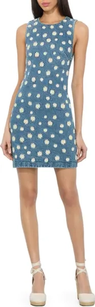 Wynell Daisy Embroidery Denim Minidress