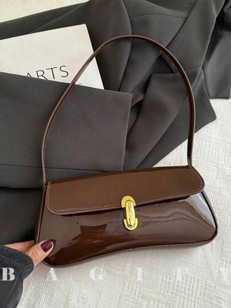 Borsa a tracolla vintage da donna con patta decorativa in pelle oleata, adatta per appuntamenti, uscite, feste