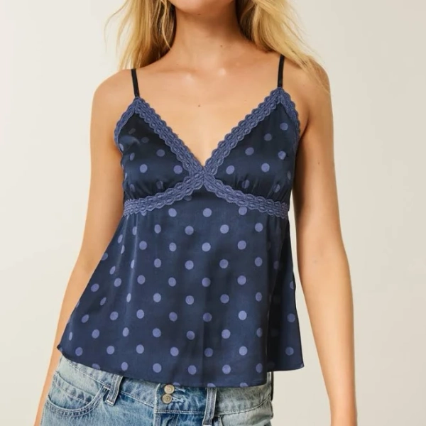 Hollister Women's Easy Lace-Trim Satin Cami