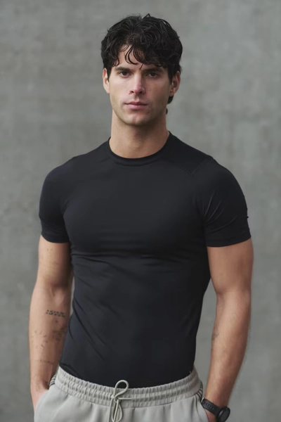 Compression Fit Sports T-shirt with DryMove™ - Black