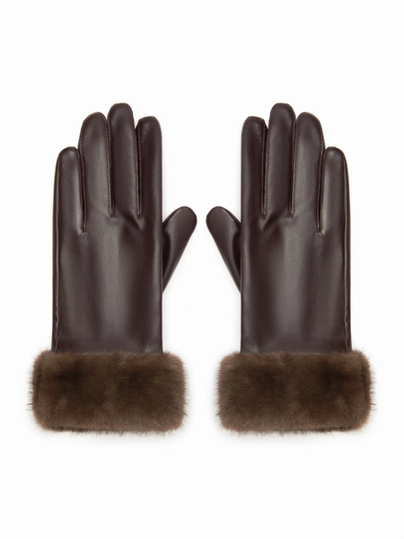 FUZZY & FAUX LEATHER GLOVES For Daily Casual