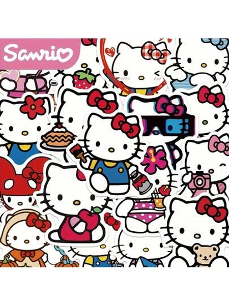 50/100 Pcs, Sanrio Stickers, Cinnamoroll And Kuromi Decals, Hello Kitty Stickers - Vibrant Matte Cartoon Decals, Self-Adhesive PVC, Perfect For Laptops, Notebooks, Phone Cases, And Water Bottles | Various Designs Including Flowers, Fruits, And More, Cute Stickers