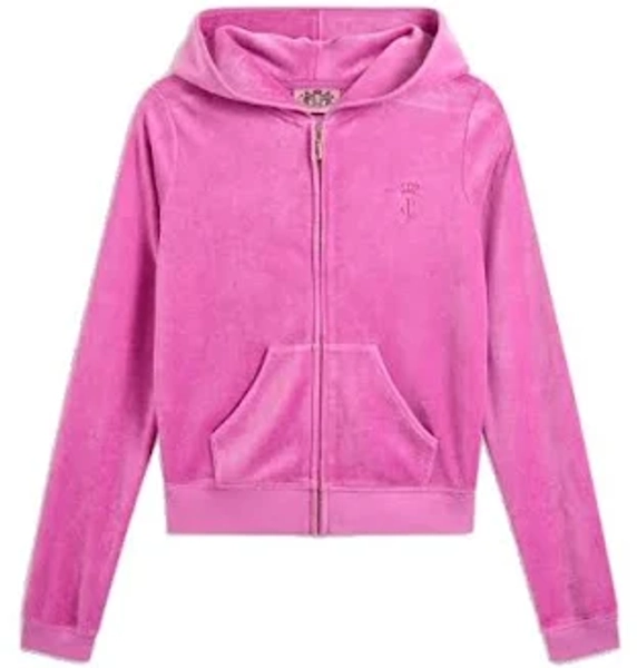 Juicy Couture Official Rosebud & Gold Bamboo Velour Heritage Hoodie