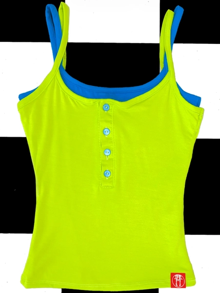 SWEET LORD O'MIGHTY! HENLEY CAMI IN LIME