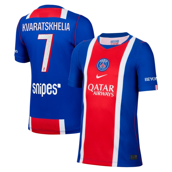 PSG Nike Home Stadium Shirt 2026-27 - Kids with Kvaratskhelia 7 printing