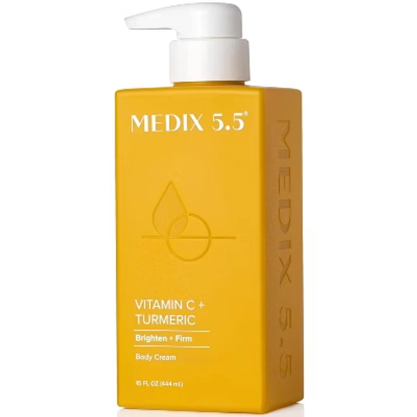 MEDIX 5.5 Vitamin C + Turmeric Brighten & Firm Body Cream Moisturizer For Dark Spots, 15 Fl Oz