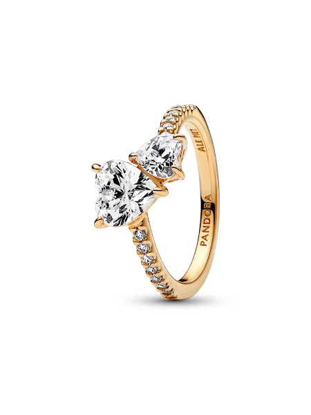 Double Heart Sparkling Ring