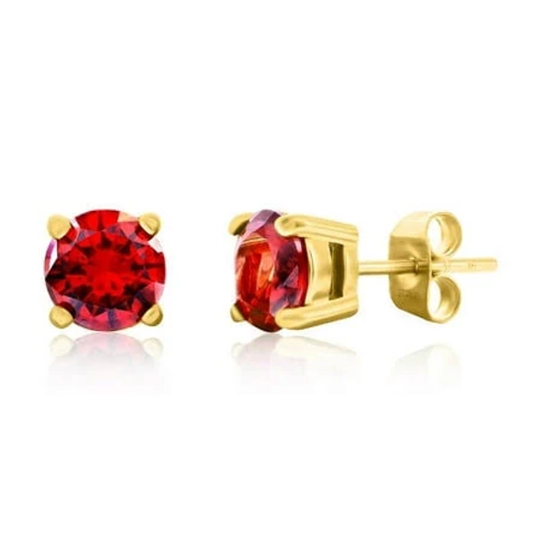 Black Jack Men's Round CZ Stud Earrings