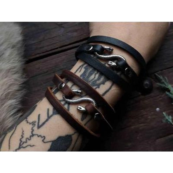 Serpent Wrap Leather Bracelet