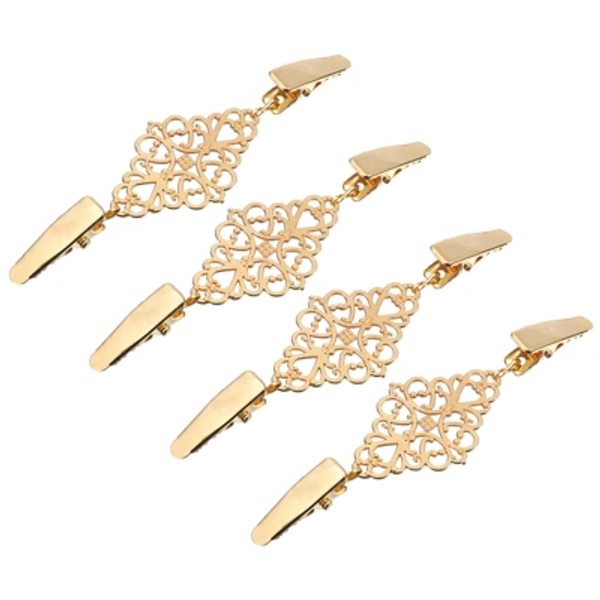 (🌟) Unique Bargains Women Vintage Durable Sweater Shirt Dress Cinch Clips 4 Pcs Gold
