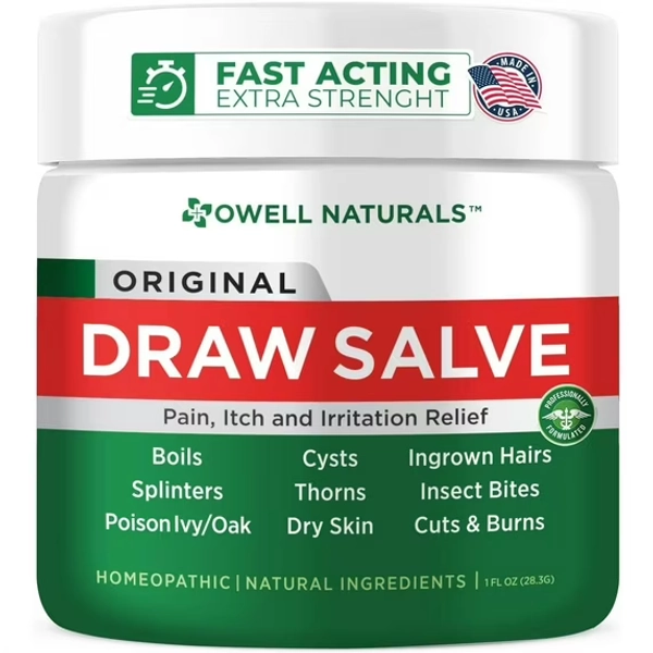 Owell Naturals Draw Salve Powerful, Fast Acting for Skin, 1oz