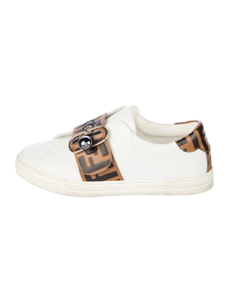 Zucca FF Logo Leather Sneakers