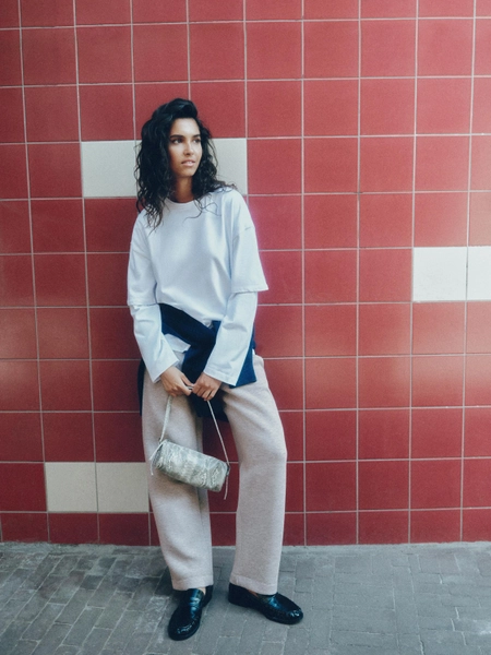 Pantalon barrel effet néoprène