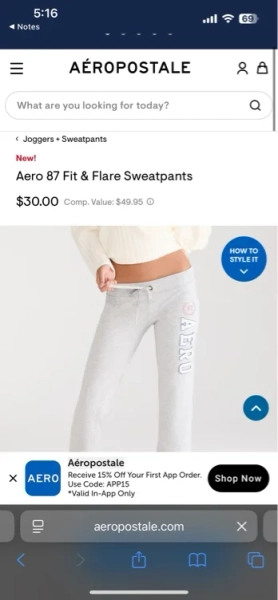 Aero 87 Fit & Flare Sweatpants