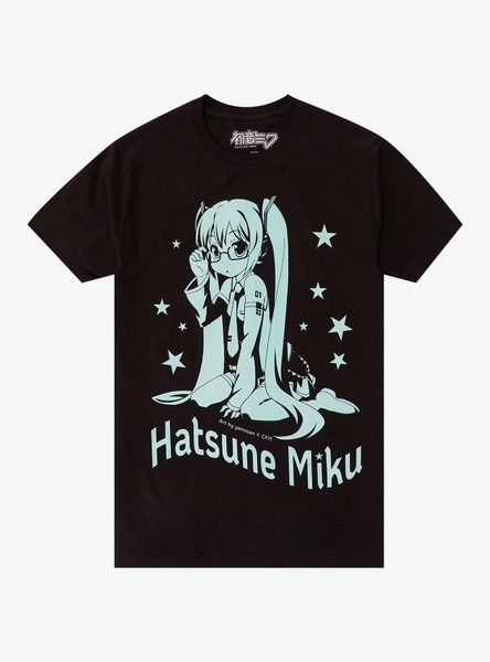 Hatsune Miku Glasses T-Shirt By Yamasan