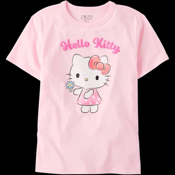 The Children's Place Girls Hello Kitty Glitter Puff Print T-Shirt