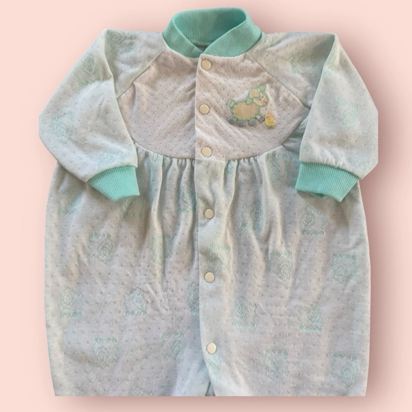 Vtg Rare 90s Playskool Baby Sleeper 6-12 Months Lamb Sheep Snap Front Romper Pjs
