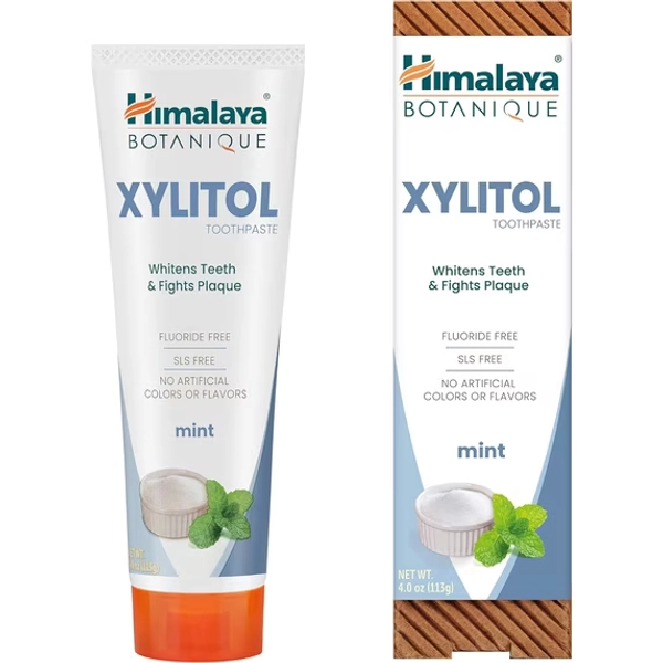 Himalaya Botanique Xylitol Toothpaste, Mint Flavor, Fluoride-Free Toothpaste, 4 oz