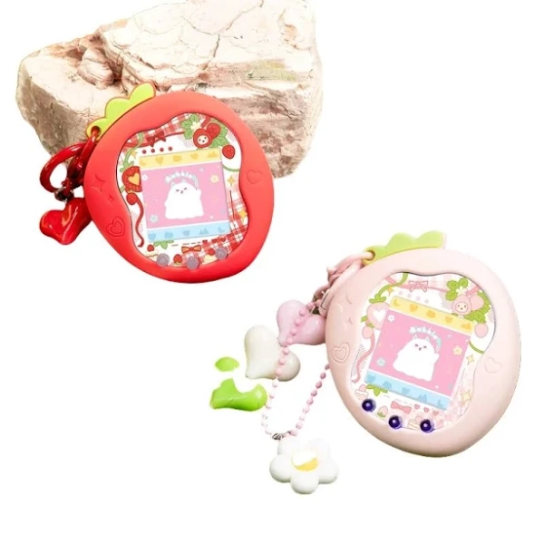 in Stock Tamagotchi Uni Electronic Pet Pink Strawberry Silicone Protective Case Decoration Gift With