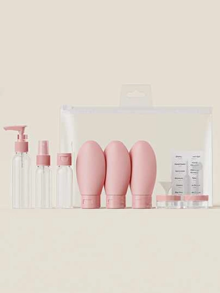 11Pcs Travel Refillable Bottle Set Spray Lotion Shampoo Shower Gel Tube Bottling Cosmetic Empty Liquid Container Portable Tool Refill
