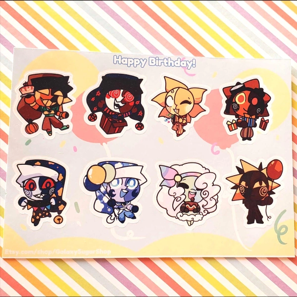 Chibi Birthday Sticker Sheet Tsams