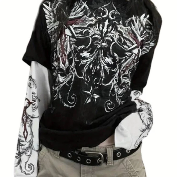 Grunge Women's Y2k Graphic Long Sleeve T-Shirt