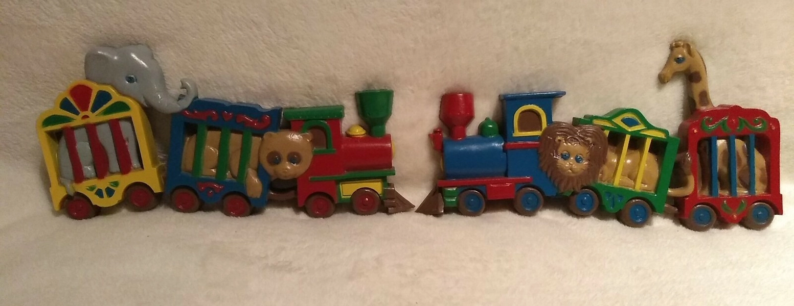 Vtg Burwood Circus Two Pc Wall Plaque Display Circus Animals Train Baby Nursery