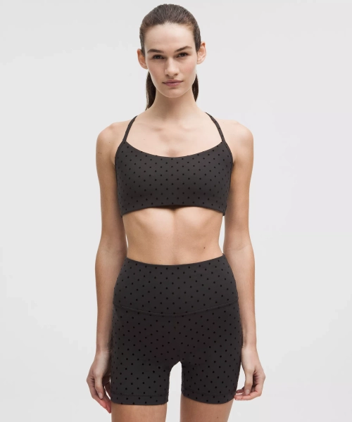 Flow Y Bra Light Support, A/B Cup Evolve *Flocked - Polka Flock Black - L